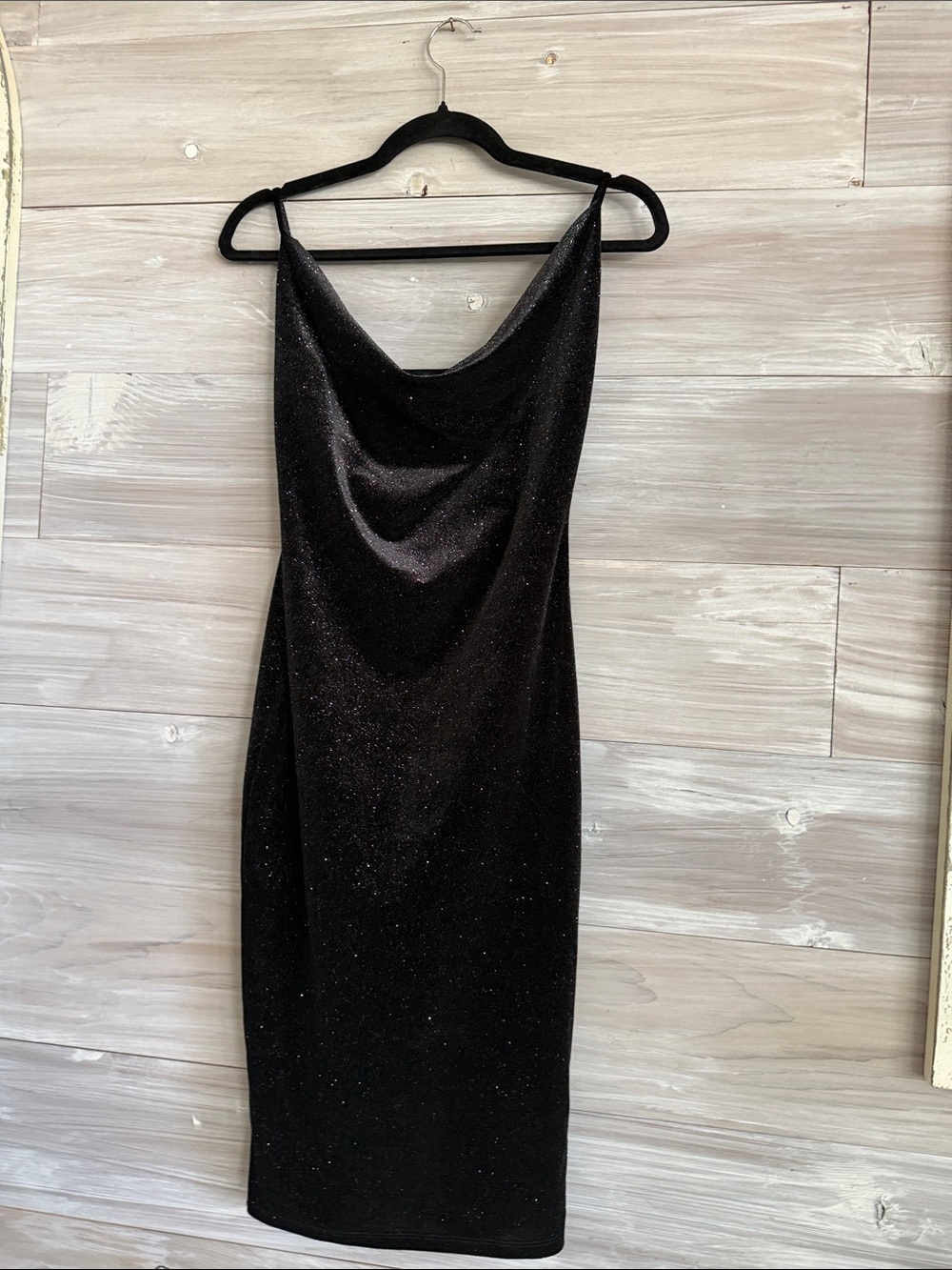 Black Iris Sparkle Cowl Neck Women’s Slip Dress